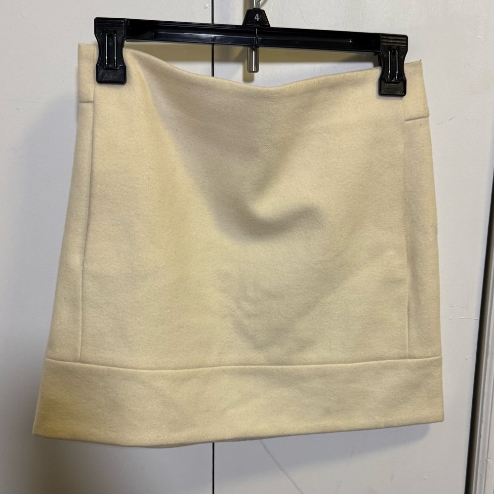 J. Crew Ivory Wool Mini Skirt